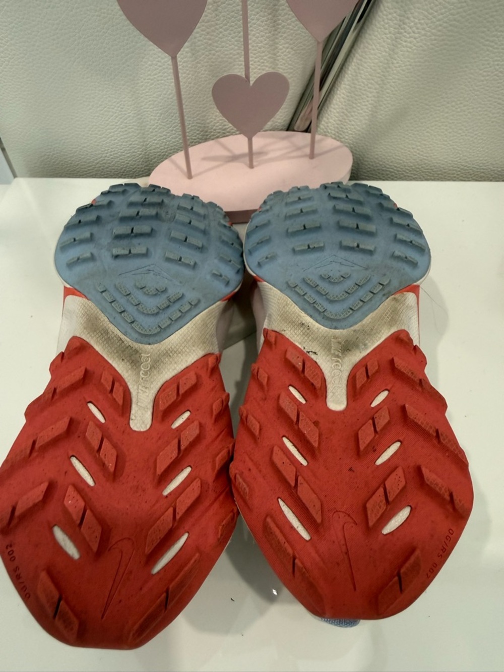 Nike Women's Pink and Red Trail Sneakers with Teal Swoosh - Picture 6 of 6